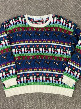 Vintage Northern Isles Sweater Womens XL Acrylic Cottagecore Skating Christmas